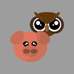 Animal face design. cartoon icon. vector illustration