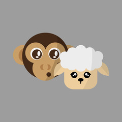 Animal face design. cartoon icon. vector illustration