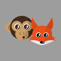 Fototapeta premium Animal face design. cartoon icon. vector illustration