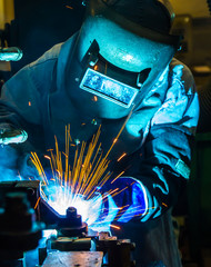 welder Industrial automotive part in factory