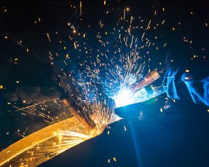 welder Industrial automotive part in factory