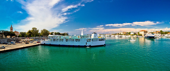 Fototapeta premium Town of Zadar waterfront and ferry harbor
