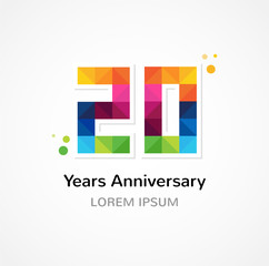 anniversary - abstract colorful icons and elements set