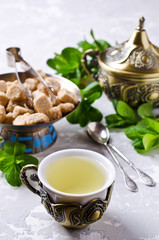 Freshly prepared mint tea