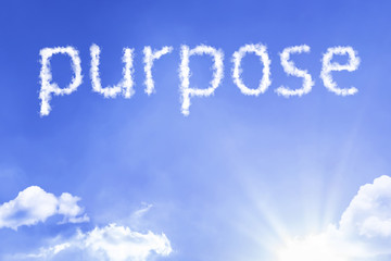 Purpose cloud word with a blue sky