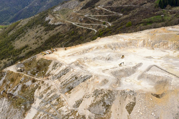aerial view of stone quarry, Orobie