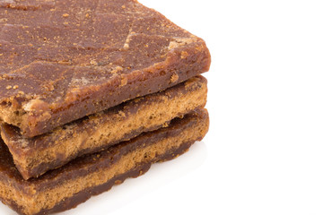 coconut sugar over white background