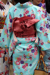 Japonaises en kimono à Tokyo, Japon