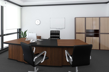 3D Interior rendering of an office