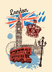 london sketch illustration