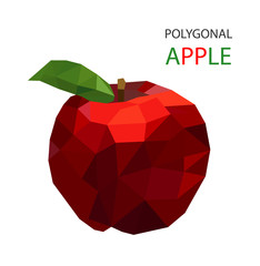 Abstract red apple. polygonal design.