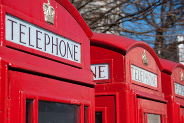 Londra, le tradizionali cabine telefoniche rosse.