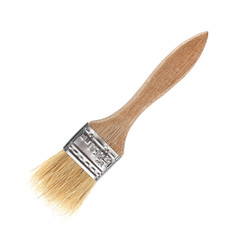 wooden paint brush isolated on white