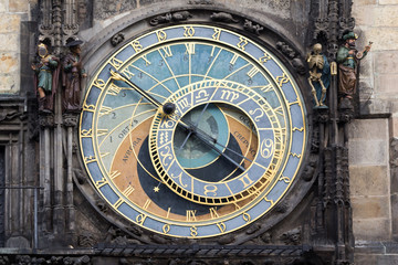 Astronomical Clock Orloj in the Old Square of Prague