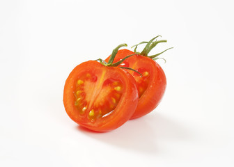 halved raw tomato