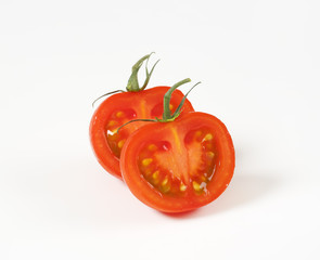 halved raw tomato
