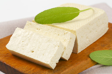block of fresh soybean curd