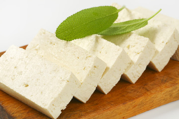 Slices of fresh tofu