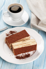 Tiramisu dessert and coffee