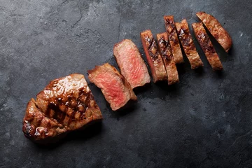 Papier Peint photo autocollant Steakhouse Bifteck de contre-filet grillé