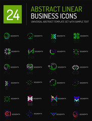Abstract thin line business icons