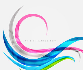 Colorful stripes wave composition, business template
