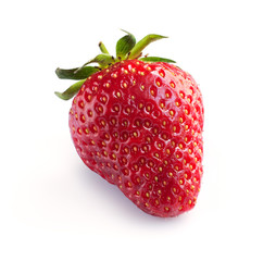 Fresh single strawberry