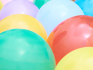 Balloons showing splendid colors closeup.