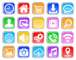 Web square icons set
