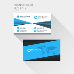 Fototapeta na wymiar Corporate Business Card Print Template. Personal Visiting Card with company Logo. Clean Flat Design. Vector Illustration