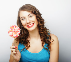 young sexual woman with  lollipop
