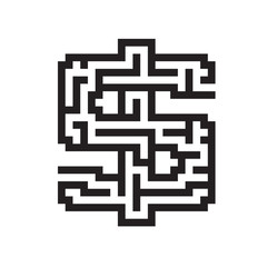 Dollar business flat black maze vector