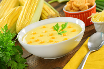 Corn soup bowl