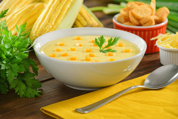 Corn soup bowl