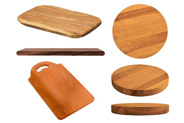 set of kitchen board on a white background 