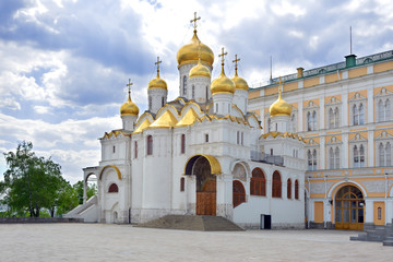 Annunciation Cathedral located on the Cathedral square of the Moscow Kremlin was built in 1489