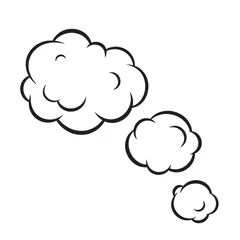 Photo sur Plexiglas Pop Art Pop art bulle nuages isolé illustration vectorielle