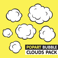 Pop art bubble clouds vector pack