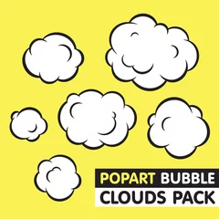 Möbelaufkleber Pop art bubble clouds vector pack © dmitriylo
