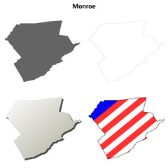 Monroe County, Pennsylvania outline map set