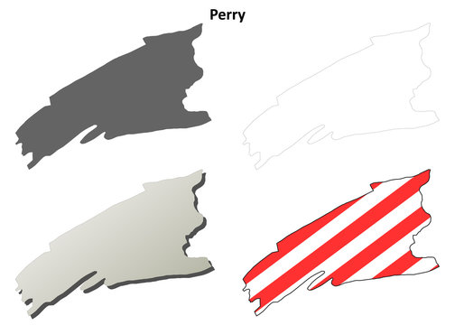 Perry County, Pennsylvania Outline Map Set