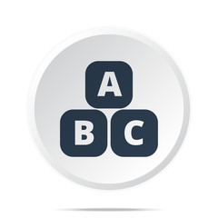 Black Abc Blocks icon on white web button