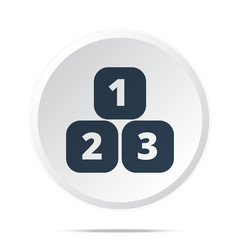 Black 123 Blocks icon on white web button