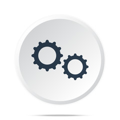 Black Gears icon on white web button