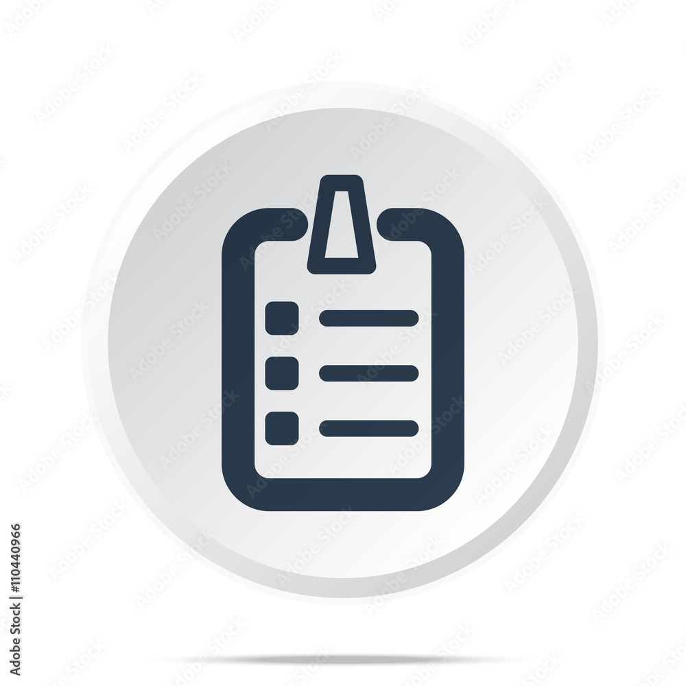 Wall mural black checklist icon on white web button