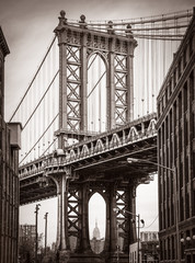 Manhattan Bridge, New York, USA - obrazy, fototapety, plakaty