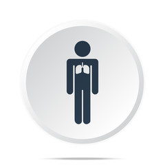 Black Lungs icon on white web button