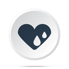 Naklejka premium Black Heart Water icon on white web button