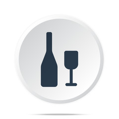 Black Wine icon on white web button