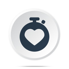 Black Heart Rate Monitor icon on white web button